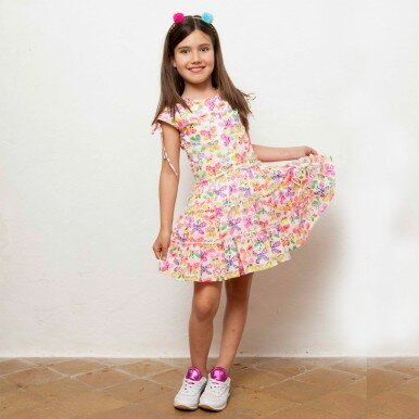 Medvilninė suknelė "Drugeliai"