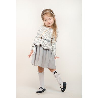 Puošni suknelė su rankinuku "Gėlių ažūras"