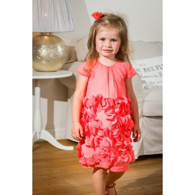 Suknelė trumpomis rankovytėmis "Žiedlapių žaismas"