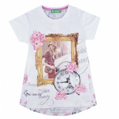 Palaidinė trumpomis rankovytėmis "Mergina paveiksle"