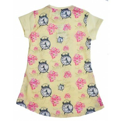 Palaidinė trumpomis rankovytėmis "Moters paveikslas", gelsva