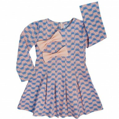 Suknelė "Drugeliai", persikinė