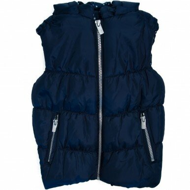 Tamsiai mėlynos spalvos, pašiltinta liemenė 